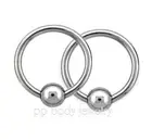 Pair 14g 7/16" 316L Surgical Steel Captive Bead Ring Nipple Labret Earrings