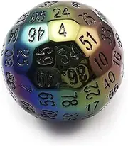 Bescon Metal Plating 100 Sided Dice, Game Dice D100, Polyhedral Solid 100 Sides Dice 45 mm in Diameter (1.8 inch)