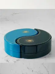 [Trove] Trove - Yin Yang Lacquered Wood Jewelry Box - Navy - One size One size Blue