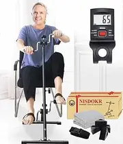 Pedal Exerciser Bike Hand Arm Leg and Knee Peddler Adjustable Fitness Equipment for Seniors, Elderly Home Pedal Exercise Bike for Total Body