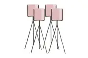 SOGA 4X 70cm Tripod Flower Pot Plant Stand with Pink Flowerpot Holder Rack Indoor Display