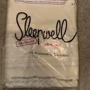 Vintage Sleepwell Percale Two Pillowcases Eyelet Cream Cotton Blend