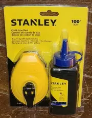 Stanley 100' Chalk Line Reel & 4oz. Blue Marking Chalk #47-442