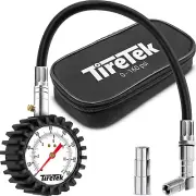 Road Bike Tire Pressure Gauge, 160 PSI with Interchangeable Presta Valve & Schra