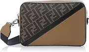 [FENDI] 7M0286AJF8 DIAGONAL Men's Shoulder Bag, TOBACCO-MORO+SAND+NERO, TOBACCO-MORO+SAND+NERO, Free Size