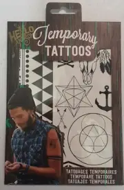 TEMPORARY TATTOOS HELLO HANDSOME 2 SHEETS OF BODY TATTOOS