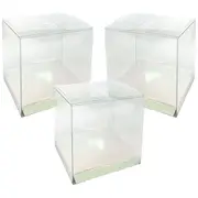 Clear and Iridescent Square Favour Boxes 8cm (Pack of 10)