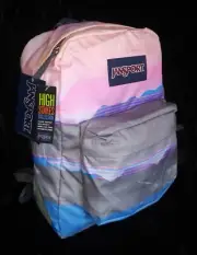 JanSport Superbreak High Stakes Collection Multi Linear Skies Backpack New w/Tag