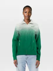 Green Logo Zipped Cardigan