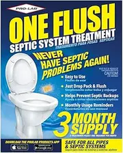 ONE FLUSH - Septic Tank Treatment Packets, 3-Month Supply of Easy-Flush Bacteria & Enzyme Packets - Proactive Prevention for Sewage Backups, Made in the USA