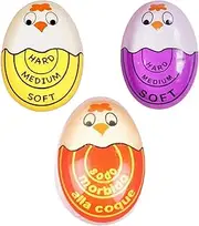 3 Pcs Different Colored Egg Timers for Boiling Eggs, Color Changing Egg Timer Tell When Eggs Are Ready, Egg Timers Egg Boiler for Soft Medium & Hard Eggs, Kitchen Egg Timer, Change Color When Done (3)
