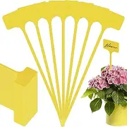 50Pcs Plant Labels T-Type Plastic Plant Tags Waterproof Nursery Garden Labels Yellow Plant Label Reusable Plant Name Sign Plant Name Tags for Garden Farmland Greenhouse 29x7cm(Yellow)