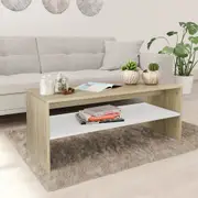 Coffee Table White and Sonoma Oak 100x40x40 cm Engineered Wood vidaXL