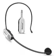 UHF Wireless Microphone Headset, 165ft Range, Working Time 6H, 1/4''Plug,