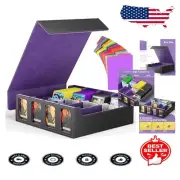 Luxury Purple Card Storage Box - Portable & Multi-Purpose with Removable Lid