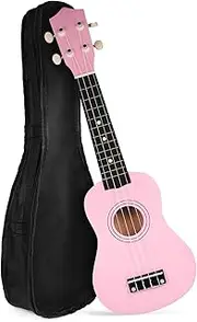 TEMPNAP Pink Ukulele Set for Beginners Hawaiian Soprano Ukulele with Bag Spare String Pick Teaching Manual Musical Instrument for Adults