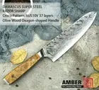 Full Tang Chef Knife Croco Pattern Damascus Steel AUS10V Core Wood Handle Slice