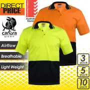 3 5 10x Hi Vis Polo Shirts Work Short Sleeve Safety CoolDry Air Vents Hitech