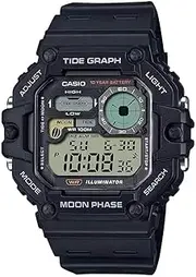 [Casio] WS1700H-1A Black Band Unisex Adult Digital Watch, Black Dial, 52.5 × 48.6 × 15.2 mm