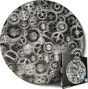 Spyglass Puzzles Jigsaw 1000 Pieces for Adults and Kids - Hard Round Unique Puzzle - Difficult Near Impossible Monochrome Fun Gears