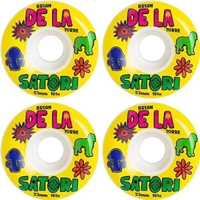 Satori Movement Delatorre Pro White Skateboard Wheels - 53mm 101a (Set of 4)