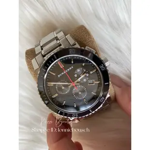 BURBERRY bu9380 bu9381 正品 黑錶盤 鋼帶 戰馬錶 戰馬 三眼計時 BU錶 bu 手錶 男錶