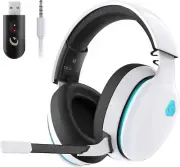 2.4GHz Wireless Gaming Headset – PS5/PC/Switch, Mic, 40H Battery, White