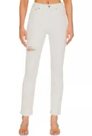 $198 Citizens of Humanity Daphne Crop High Rise Stovepipe Jeans Sz 27 Pannacotta