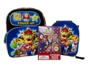 3D Super Mario 12 inch Small Backpack Matching Lunch Bag & Sticker