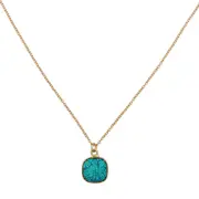 Caliste Necklace in Sterling Silver with Turquoise Stone - Shiny Finish