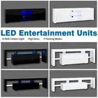 TV Cabinet 16 RGB Colours LED Light Entertainment Unit Stand Gloss Black/White