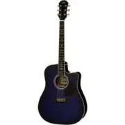 Aria AWN-15CE Prodigy Series Dreadnought Guitar with Cutaway in Blue Shade Gloss