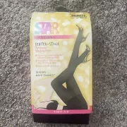 Spanx Women's Thights Patterned Shaping Tights Ribbed Row Black Control Size C
