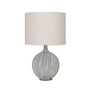 Galvin Ceramic Base Fabric Shade Desk Table Light Lamp Blue/Linen