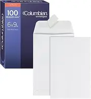 Columbian Catalog Envelopes, 6 x 9, Release & Seal Self-Sealing Closure, 28 lb White Wove, 100 per Box (COLO652)