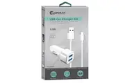 2 USB Port Car Vehicle Charger w 8 Pin Cable for Smartphone iPhone iPad iPod