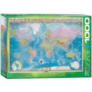 Map of The World Jigsaw Puzzle, 1000 Piece - EuroGraphics