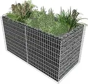 Raised Garden Bed, Elevated Planter Box Plant Container Gabion Steel 180x90x100 cm Silver