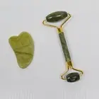 Jade Roller, Gua Sha Board Facial Massage Set - Natural Jade Stone Scraping Tool