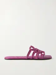 [LOEWE] LOEWE - + Paula's Ibiza Petal Anagram Leather Slides - Fuchsia - IT39 IT 39 Pink