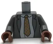 Lego New Dark Bluish Gray Torso Suit Jacket White Shirt Medium Nougat Tie Part