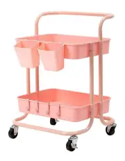 Kandoka 2 Tier storage Trolley Cart in Pink