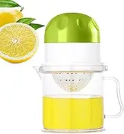 Lemon Juicer - Crank-Operated Manual Citrus Squeezer | 450ml No-Pulp Extractor, Handheld Press with Clear Cup, Kitchen Tool for Home, Travel, Dorm, Lime, Guava, Pomegranate Accessories