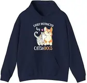 [VidiAmazing] Easily Distracted by Cats and Dogs Corgi Kitten Kids ds026 T-Shirt