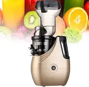 Juicer Household Fruit Automatic, Powerful Masticating Juicer, 43RPM Slow Cold Press Juicer Machines, Multi-Functional Automatic Fried Fruit and Vegetable Juice Machine, for Home and Party Gold