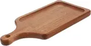CRILSTYLEO Wooden Pizza Board Charcuterie Serving Tray Bread Board Snack Storage Handle Natural Wood 30x15x2cm