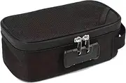 EUIOOVM Lay Flat Cosmetic Bag Lockable Makeup Storage for Easy Access and Organization Makeup Bag Storage Bag with Combination, A