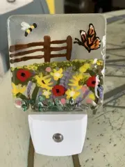 Wild Flowers Hand Painted Led Dusk To Dawn Night Light