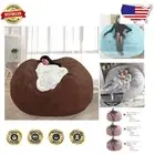 Soft 5FT Round Bean Bag Couch Cover for Adults and Kids - Versatile Lounge Chair