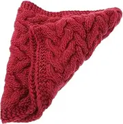 [GLSTOY] Knitting Yarn for Women Chunky Cable Knit Winter Neck Warmer Cold Weather Face Mask Stylish Comfortable Neck Scarf for Outdoor Activities and Travel Wine